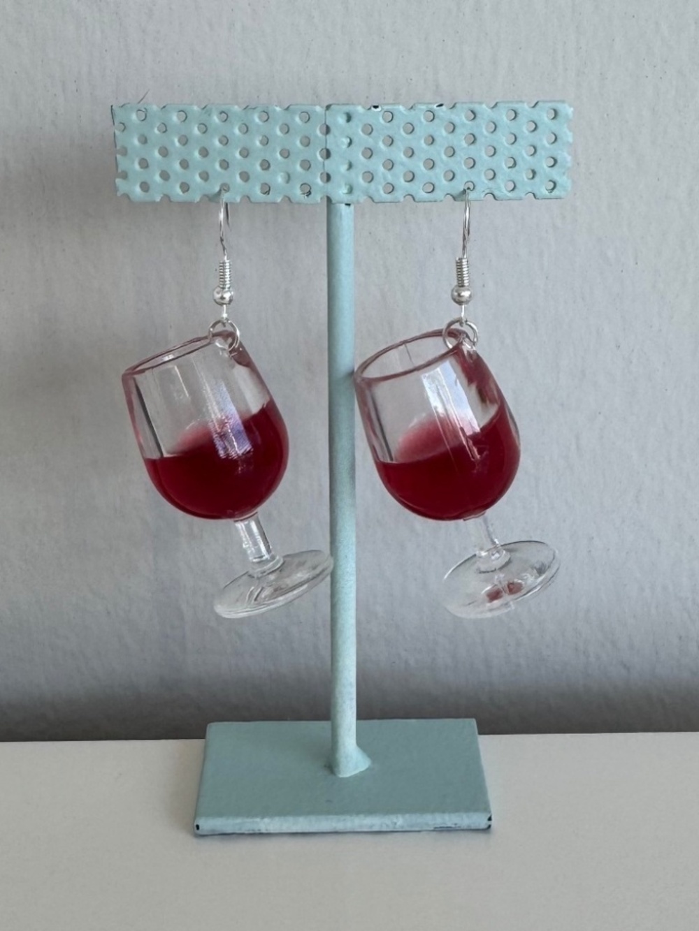 Wine Glass Drop Dangle Earrings | Fun Cocktail Novelty Statement Jewelry